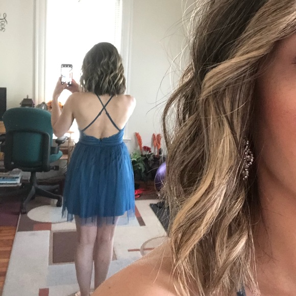 Blue short dress - Picture 3 of 4